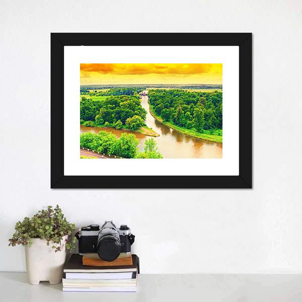 Merge Of Two Rivers Canvas Wall Art-3 Horizontal-Gallery Wrap-25" x 16"-Tiaracle