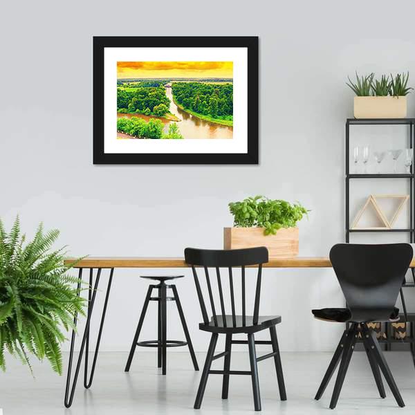 Merge Of Two Rivers Canvas Wall Art-3 Horizontal-Gallery Wrap-25" x 16"-Tiaracle