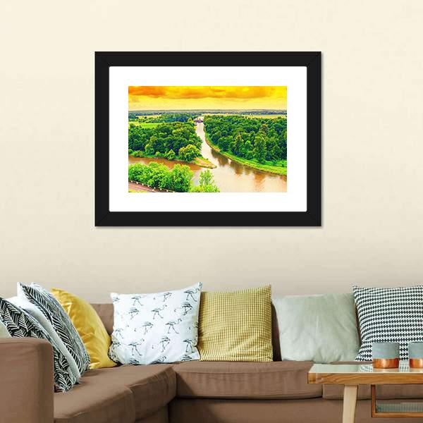 Merge Of Two Rivers Canvas Wall Art-3 Horizontal-Gallery Wrap-25" x 16"-Tiaracle