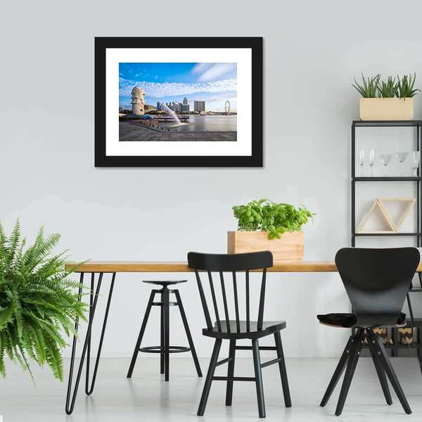 Merlion Fountain Singapore Canvas Wall Art-3 Horizontal-Gallery Wrap-25" x 16"-Tiaracle
