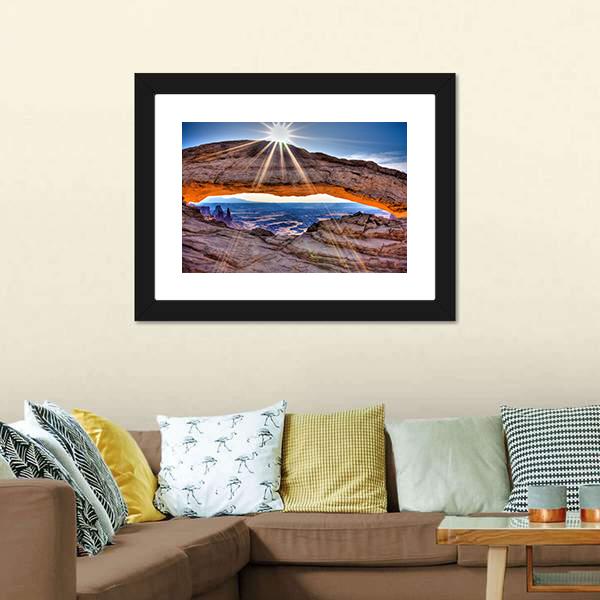 Mesa Arch At Sunrise Canvas Wall Art-5 Horizontal-Gallery Wrap-22" x 12"-Tiaracle