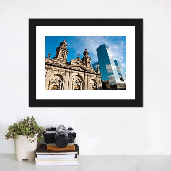 Metropolitan Cathedral In Mexico Canvas Wall Art-1 Piece-Framed Print-20" x 16"-Tiaracle
