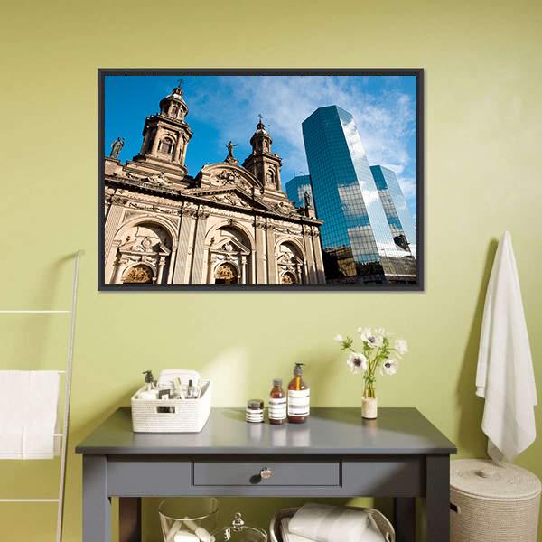 Metropolitan Cathedral In Mexico Canvas Wall Art-3 Horizontal-Gallery Wrap-25" x 16"-Tiaracle