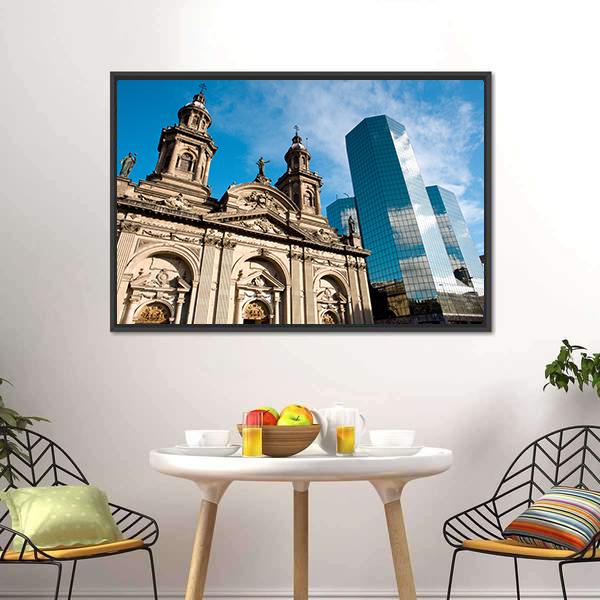 Metropolitan Cathedral In Mexico Canvas Wall Art-3 Horizontal-Gallery Wrap-25" x 16"-Tiaracle