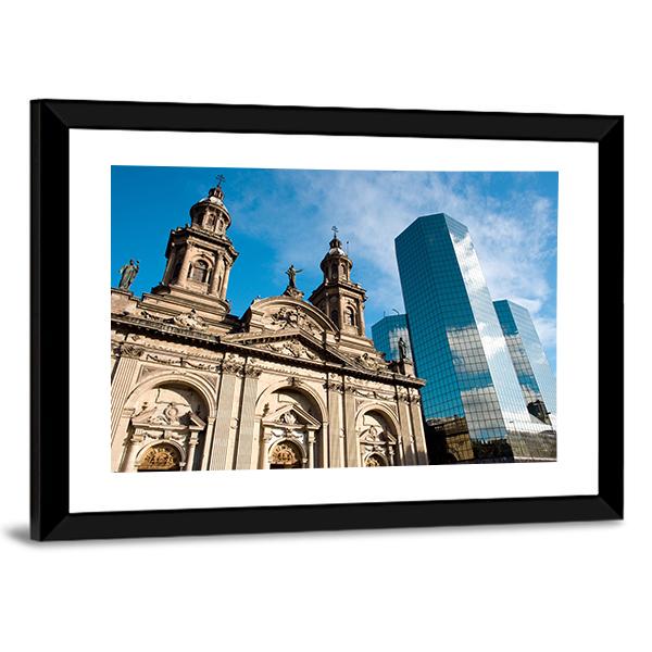 Metropolitan Cathedral In Mexico Canvas Wall Art-3 Horizontal-Gallery Wrap-25" x 16"-Tiaracle