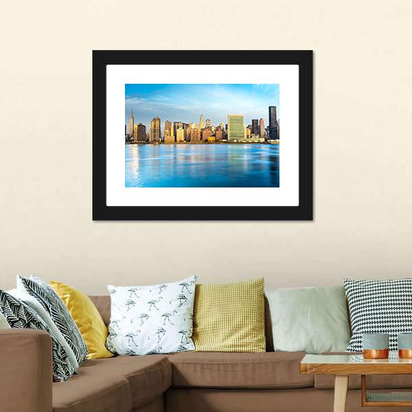 Midtown Manhattan Skyline US Canvas Wall Art-3 Horizontal-Gallery Wrap-25" x 16"-Tiaracle