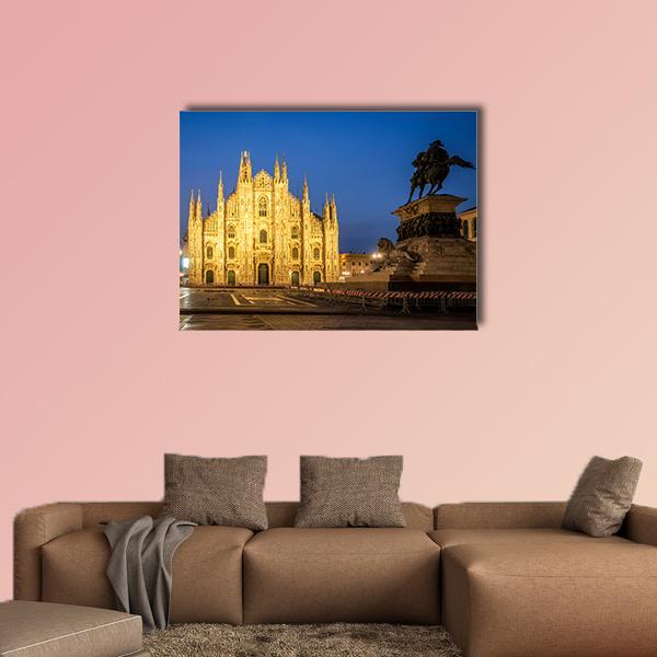 Milan Cathedral Italy Canvas Wall Art-1 Piece-Gallery Wrap-36" x 24"-Tiaracle