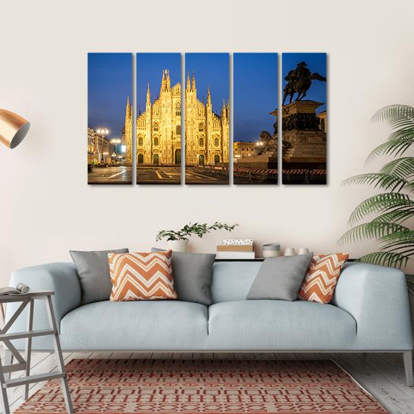 Milan Cathedral Italy Canvas Wall Art-5 Horizontal-Gallery Wrap-22" x 12"-Tiaracle