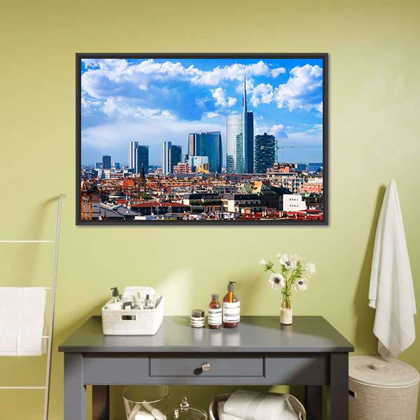Milan Skyline Canvas Wall Art-3 Horizontal-Gallery Wrap-25" x 16"-Tiaracle