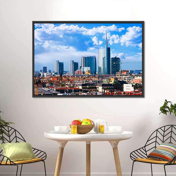 Milan Skyline Canvas Wall Art-3 Horizontal-Gallery Wrap-25" x 16"-Tiaracle