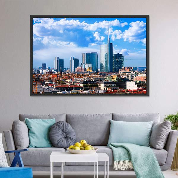 Milan Skyline Canvas Wall Art-3 Horizontal-Gallery Wrap-25" x 16"-Tiaracle