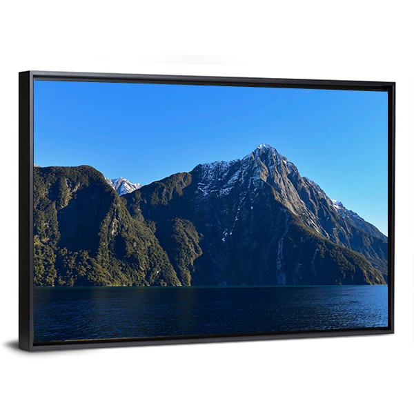 Milford Sound In Fiordland Canvas Wall Art-3 Horizontal-Gallery Wrap-25" x 16"-Tiaracle