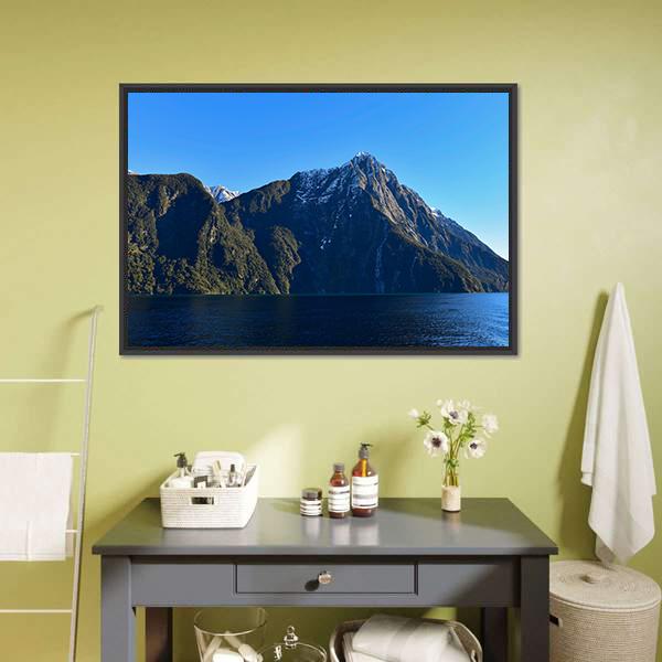 Milford Sound In Fiordland Canvas Wall Art-3 Horizontal-Gallery Wrap-25" x 16"-Tiaracle