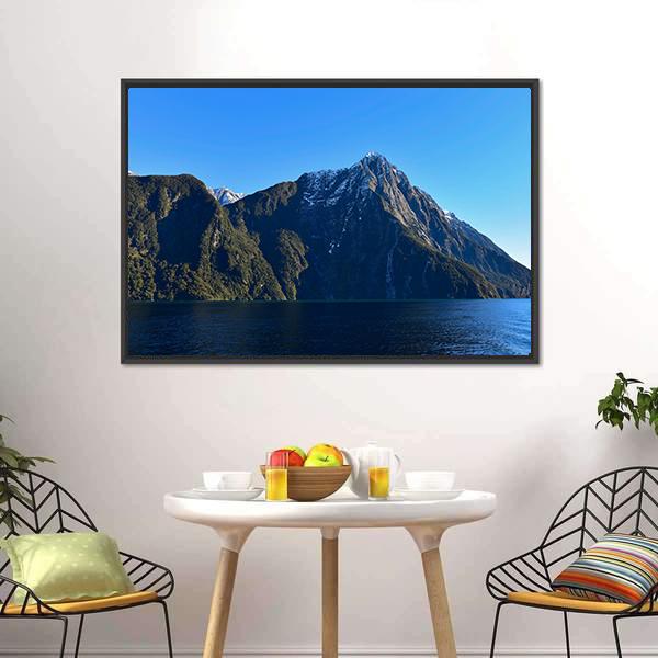 Milford Sound In Fiordland Canvas Wall Art-3 Horizontal-Gallery Wrap-25" x 16"-Tiaracle