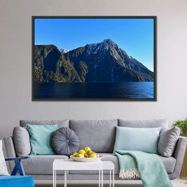 Milford Sound In Fiordland Canvas Wall Art-3 Horizontal-Gallery Wrap-25" x 16"-Tiaracle