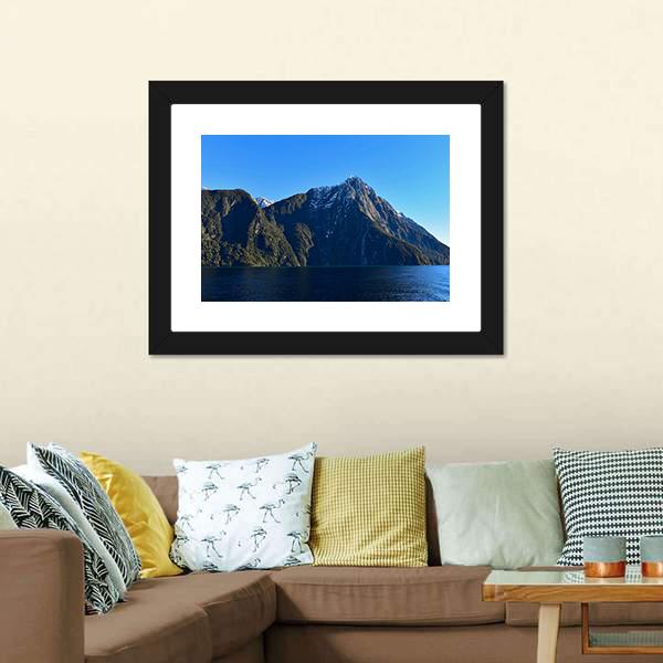 Milford Sound In Fiordland Canvas Wall Art-3 Horizontal-Gallery Wrap-25" x 16"-Tiaracle