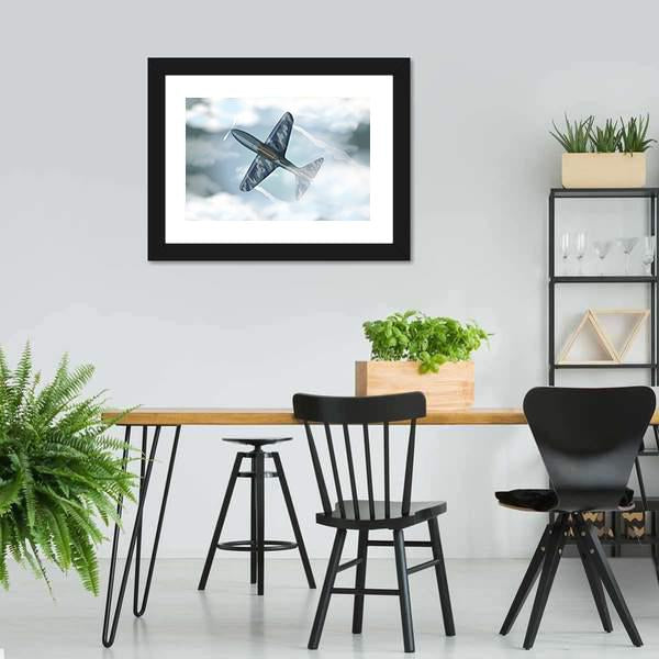 Military Jet Flying Illustration Canvas Wall Art-3 Horizontal-Gallery Wrap-25" x 16"-Tiaracle