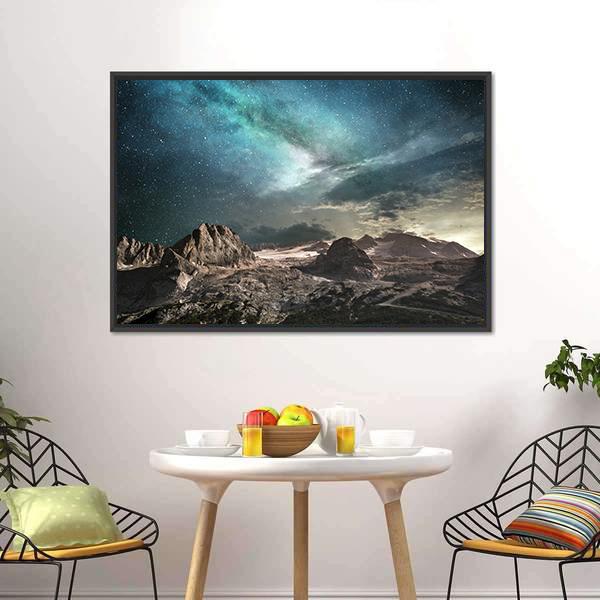 Milky Way At Dawn Canvas Wall Art-3 Horizontal-Gallery Wrap-25" x 16"-Tiaracle