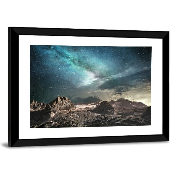 Milky Way At Dawn Canvas Wall Art-3 Horizontal-Gallery Wrap-25" x 16"-Tiaracle