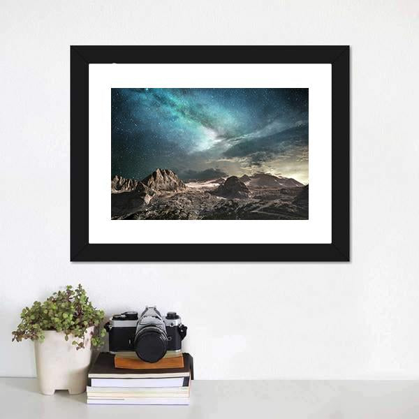 Milky Way At Dawn Canvas Wall Art-3 Horizontal-Gallery Wrap-25" x 16"-Tiaracle