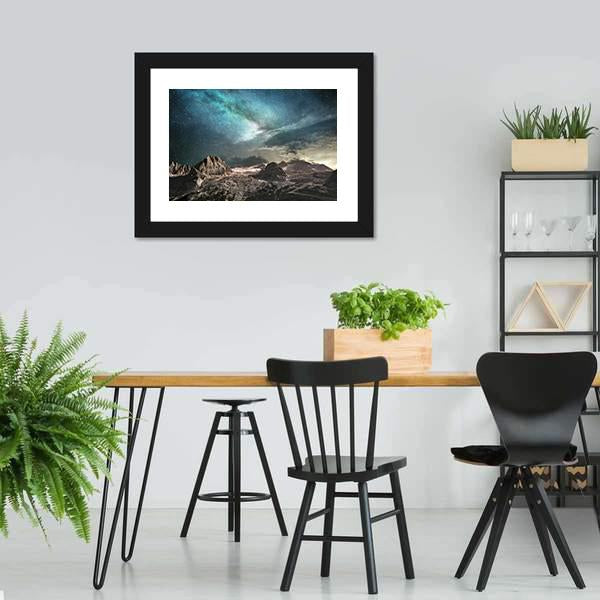 Milky Way At Dawn Canvas Wall Art-3 Horizontal-Gallery Wrap-25" x 16"-Tiaracle