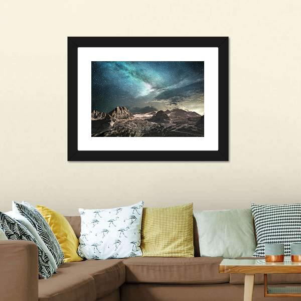 Milky Way At Dawn Canvas Wall Art-3 Horizontal-Gallery Wrap-25" x 16"-Tiaracle