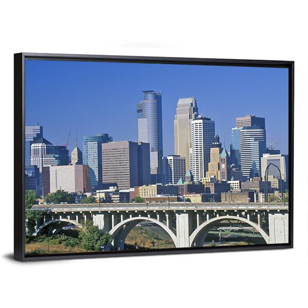 Minneapolis Skyline Canvas Wall Art-3 Horizontal-Gallery Wrap-25" x 16"-Tiaracle