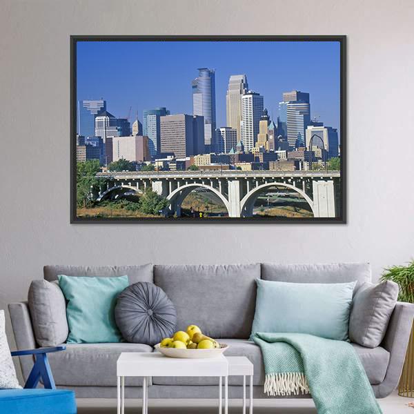 Minneapolis Skyline Canvas Wall Art-3 Horizontal-Gallery Wrap-25" x 16"-Tiaracle