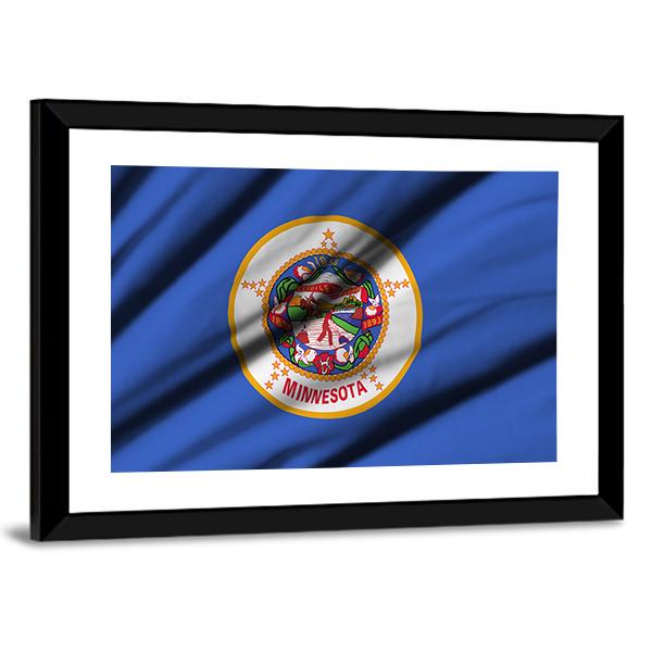 Minnesota Waving Flag Canvas Wall Art-3 Horizontal-Gallery Wrap-25" x 16"-Tiaracle