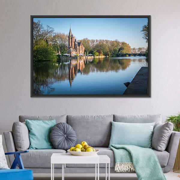 Minnewater Castle Canvas Wall Art-3 Horizontal-Gallery Wrap-25" x 16"-Tiaracle