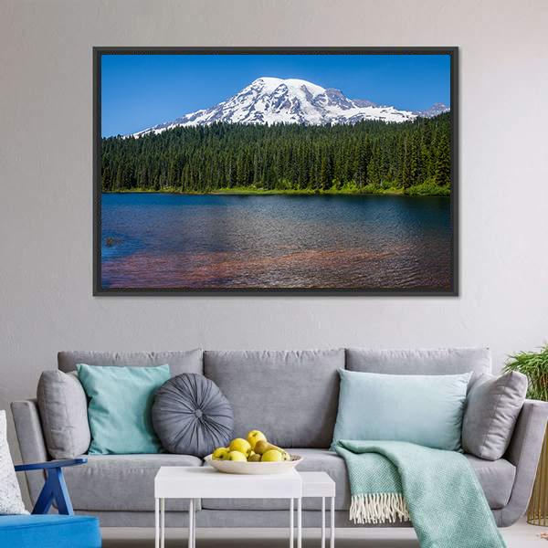 Mirror Lake Washington Canvas Wall Art-3 Horizontal-Gallery Wrap-25" x 16"-Tiaracle