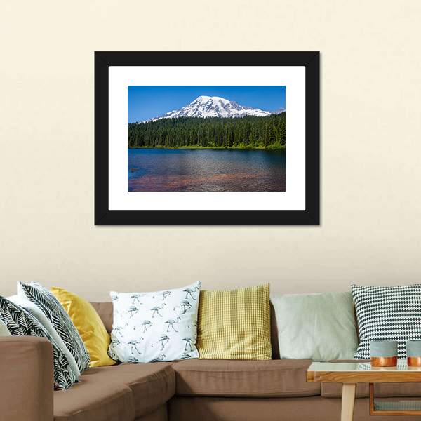 Mirror Lake Washington Canvas Wall Art-3 Horizontal-Gallery Wrap-25" x 16"-Tiaracle
