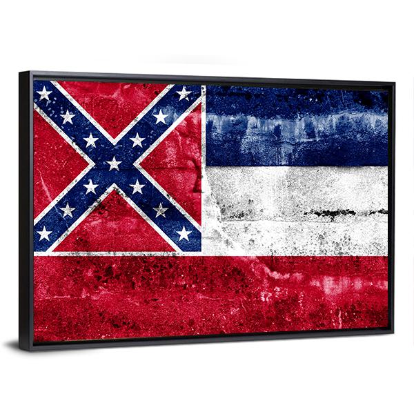 Mississippi Flag Canvas Wall Art-3 Horizontal-Gallery Wrap-25" x 16"-Tiaracle