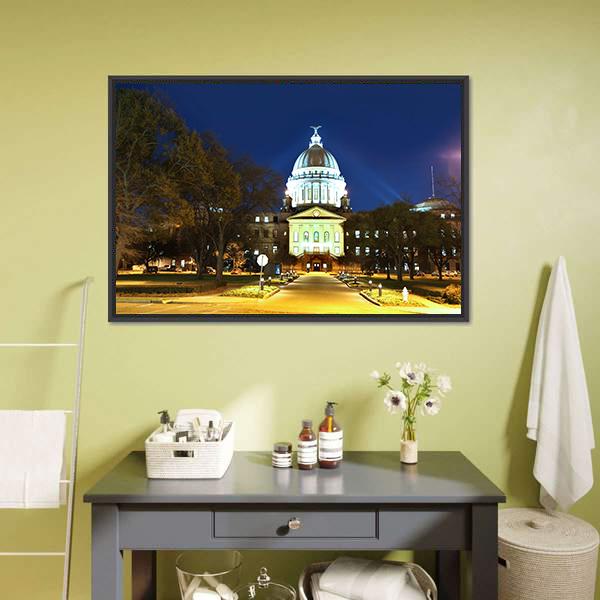 Mississippi State Capitol Canvas Wall Art-3 Horizontal-Gallery Wrap-25" x 16"-Tiaracle