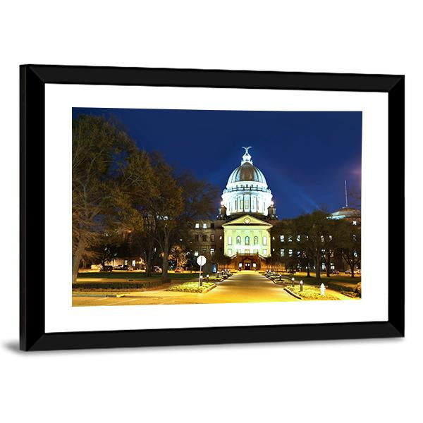 Mississippi State Capitol Canvas Wall Art-3 Horizontal-Gallery Wrap-25" x 16"-Tiaracle