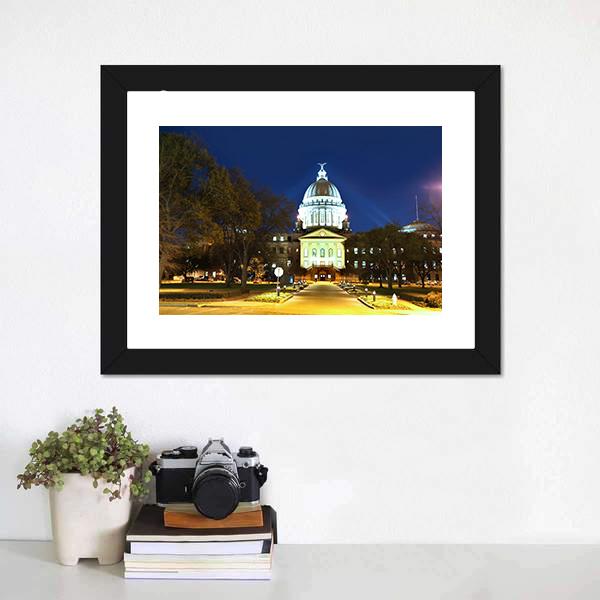 Mississippi State Capitol Canvas Wall Art-3 Horizontal-Gallery Wrap-25" x 16"-Tiaracle