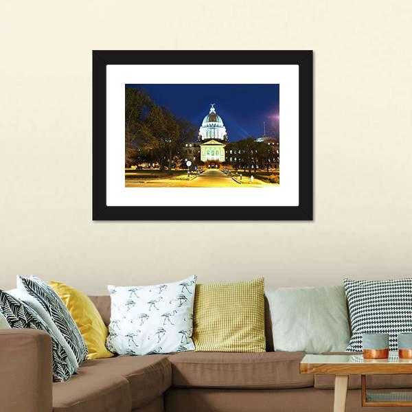 Mississippi State Capitol Canvas Wall Art-3 Horizontal-Gallery Wrap-25" x 16"-Tiaracle