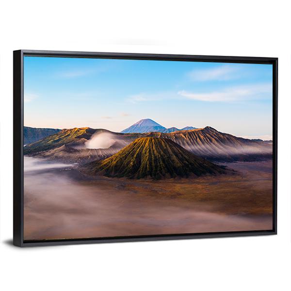 Mist On Mount Bromo Canvas Wall Art-3 Horizontal-Gallery Wrap-25" x 16"-Tiaracle