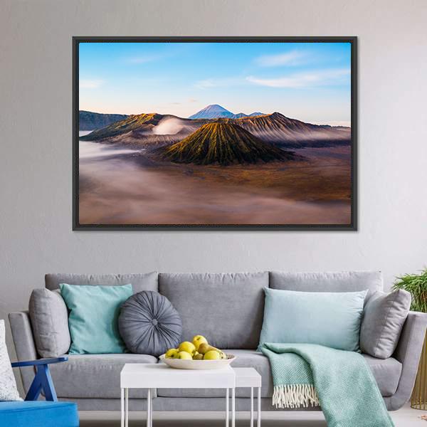 Mist On Mount Bromo Canvas Wall Art-3 Horizontal-Gallery Wrap-25" x 16"-Tiaracle
