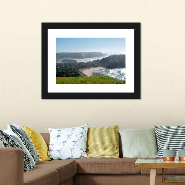 Misty Beach Canvas Wall Art-3 Horizontal-Gallery Wrap-25" x 16"-Tiaracle