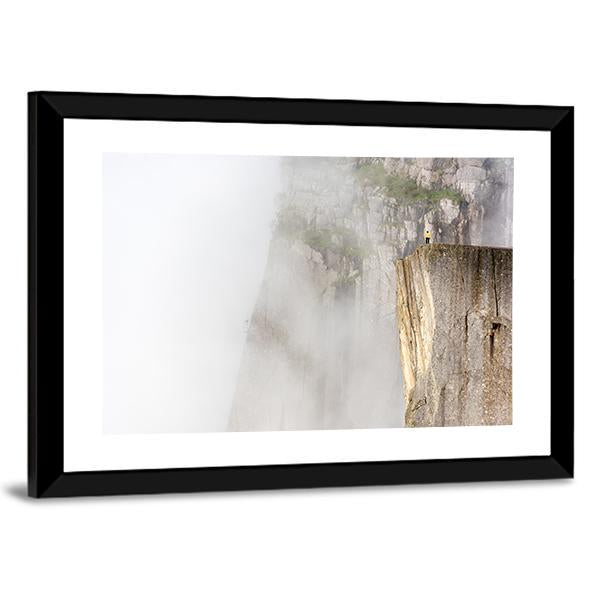 Misty Morning On Preikestolen Canvas Wall Art-3 Horizontal-Gallery Wrap-25" x 16"-Tiaracle