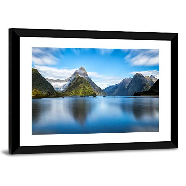 Mitre Peak In New Zealand Canvas Wall Art-3 Horizontal-Gallery Wrap-25" x 16"-Tiaracle