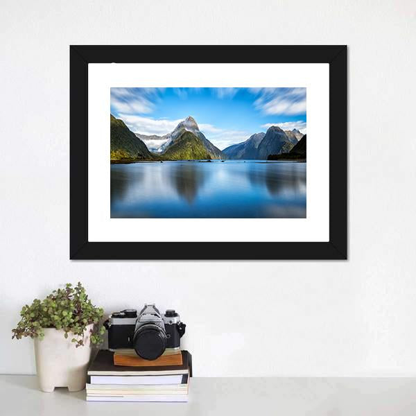 Mitre Peak In New Zealand Canvas Wall Art-3 Horizontal-Gallery Wrap-25" x 16"-Tiaracle