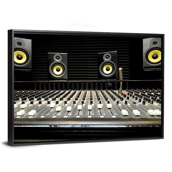Mixing Desk With Speakers Canvas Wall Art-3 Horizontal-Gallery Wrap-25" x 16"-Tiaracle