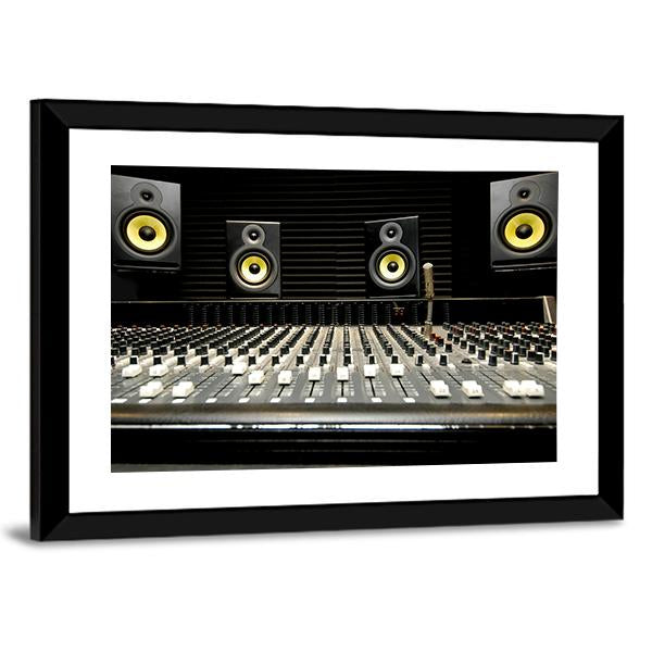Mixing Desk With Speakers Canvas Wall Art-3 Horizontal-Gallery Wrap-25" x 16"-Tiaracle