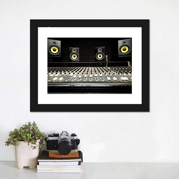 Mixing Desk With Speakers Canvas Wall Art-3 Horizontal-Gallery Wrap-25" x 16"-Tiaracle