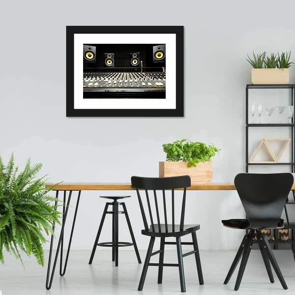 Mixing Desk With Speakers Canvas Wall Art-3 Horizontal-Gallery Wrap-25" x 16"-Tiaracle
