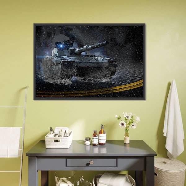 Modern Battle Tank Canvas Wall Art-3 Horizontal-Gallery Wrap-25" x 16"-Tiaracle
