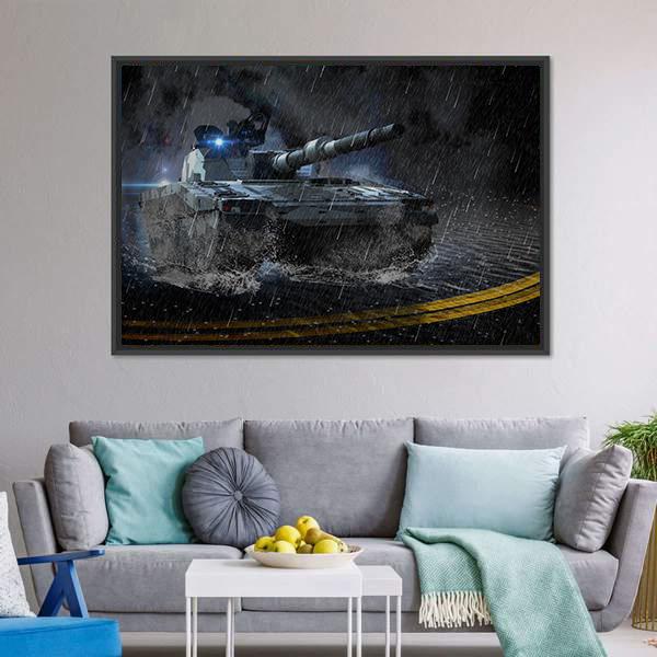 Modern Battle Tank Canvas Wall Art-3 Horizontal-Gallery Wrap-25" x 16"-Tiaracle