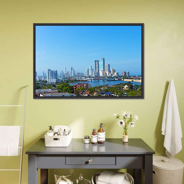 Modern Development In Cartagena Canvas Wall Art-3 Horizontal-Gallery Wrap-25" x 16"-Tiaracle